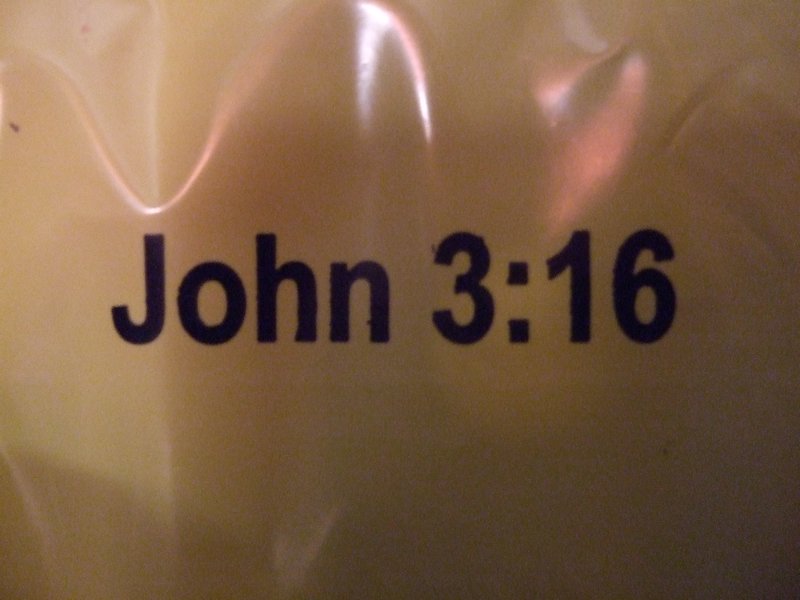 Biblical propaganda on the shopping bags