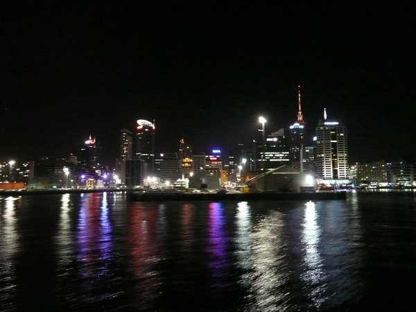 Auckland harbour at night
