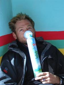 Daniel with oxygen bottle