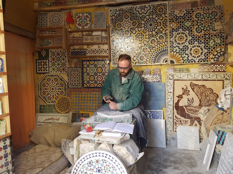 Tile artisan at work