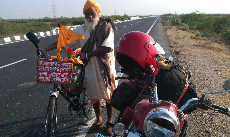Sikh ascetic appearing from nowhere