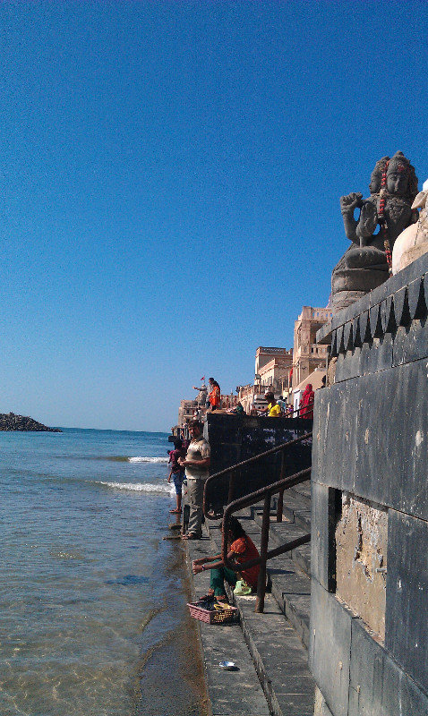 Dwarka ghats looking downriver to the sea