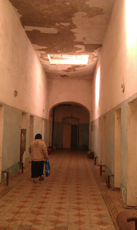 The bathhouse central hallway