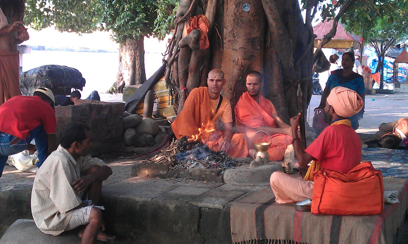 Not the naga babas but some others on the ghat