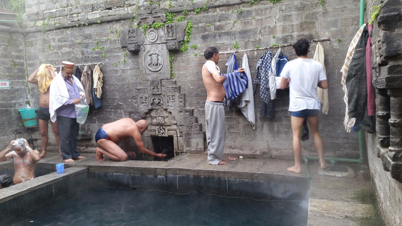 Inside the men's hotspring bath at Vashisht temple