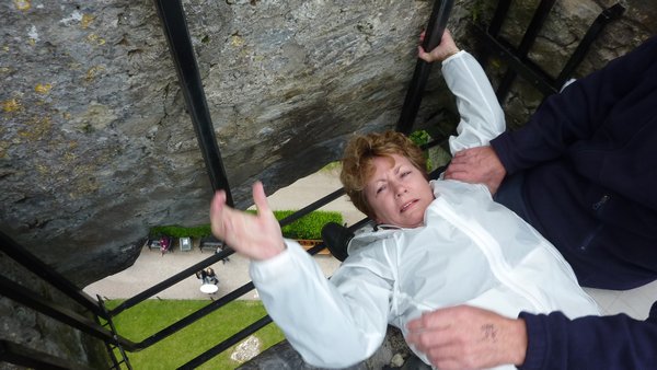About to kiss the Blarney STone