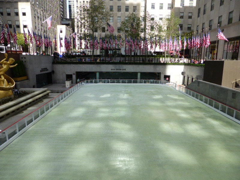 Ice skating rink at Rockefeller entrance opening on 141013