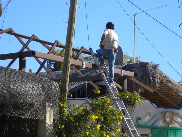 Taking down the trusses........