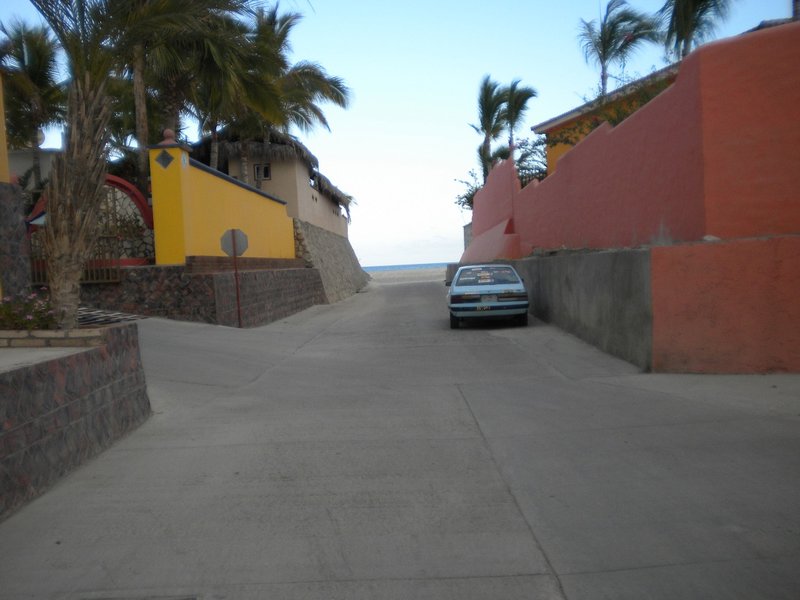 Newer road to beach and the park