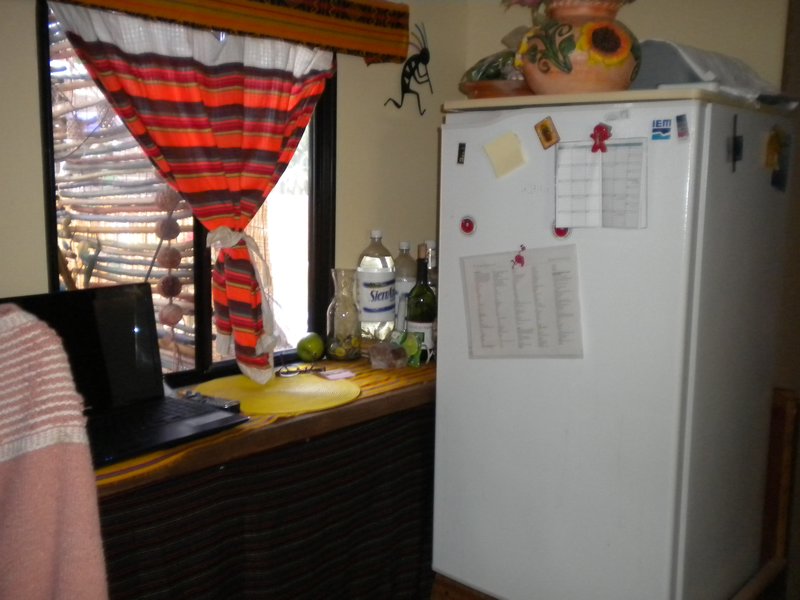 My new "table", refrigerator repositioned