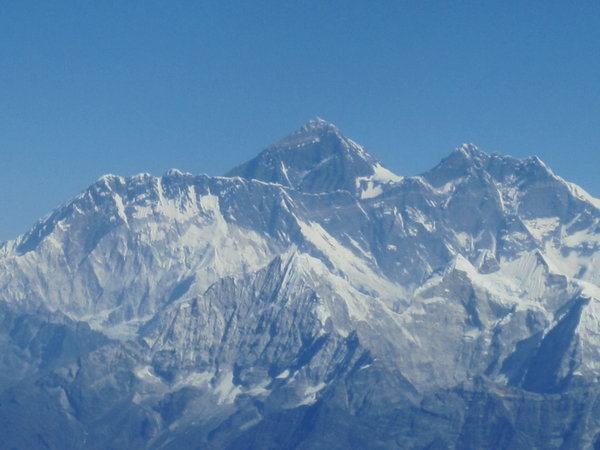 Taken from the cockpit; the highest peak here is Mt. Everest, the tallest mountain in the world
