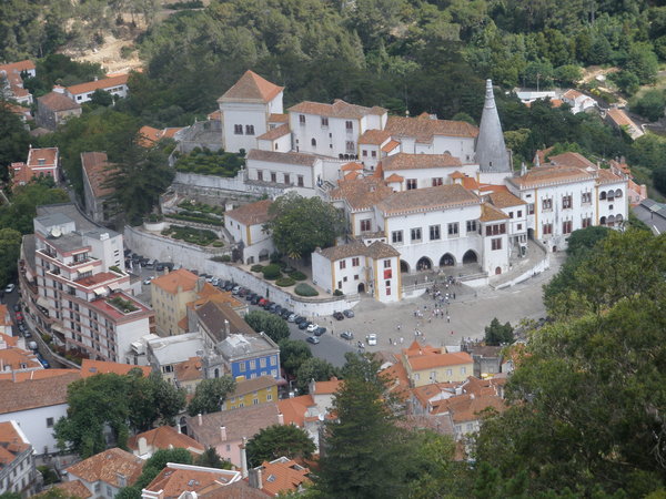 View of Sintra town from the castle