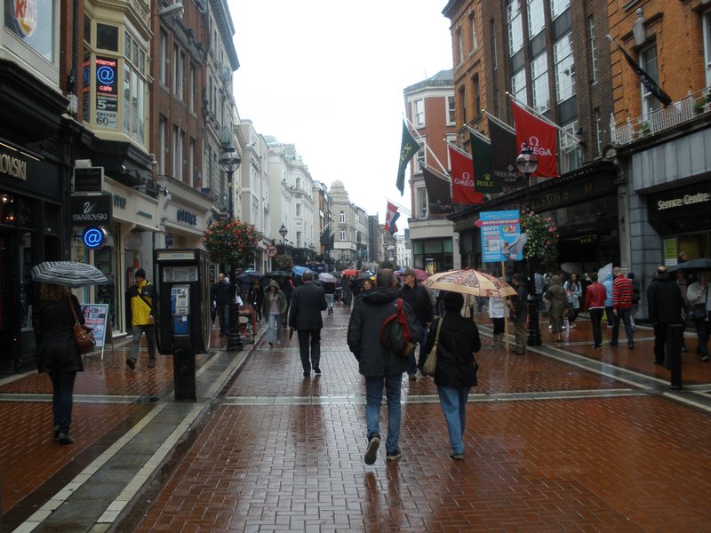 Grafton Street, Dublin on yet another rainy day