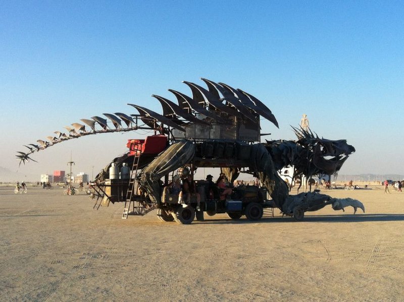 Dinosaur art car