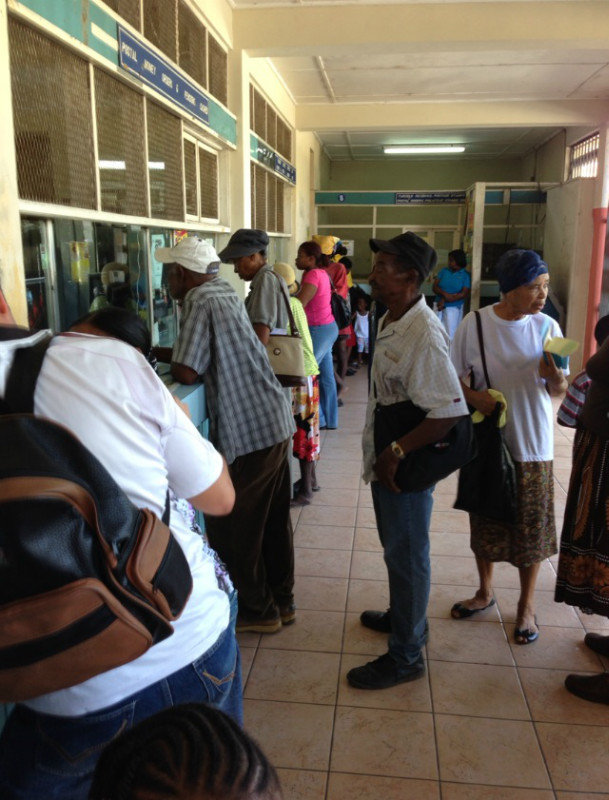 When I got to the post office in Montego Bay, I was reminded why they leave (it was a typical "Third World" scene - dirty, chaotic, long lines...)
