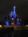 A night shot of the castle
