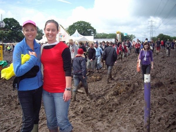 Bec and I amidst the mud