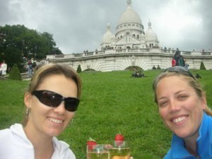 Champagne and Strawberries. Sacre Couer, Paris, France