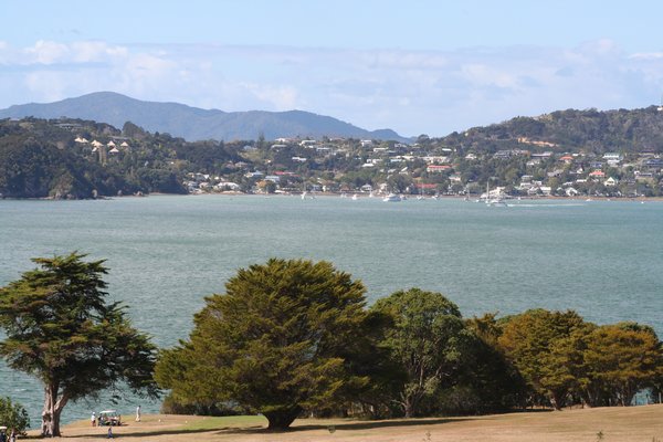 View from Waitangi golf course across to Russell