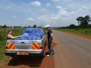 Tarpaulin trouble en route to Kampala