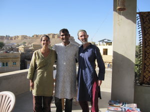 Us with Ashraf, our wonderful host in Jaisalmer