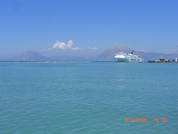 Waiting for my ferry from Patra, Greece to Ancona, Italy.  Beautiful Adriatic Sea.