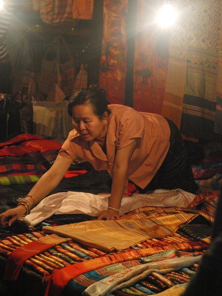 Lady Selling Textiles