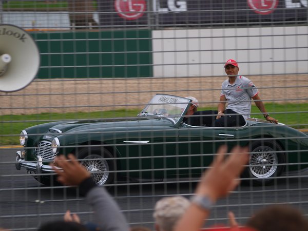 Lewis Hamilton on the Parade Lap