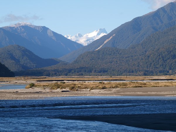 Mt Ward from the Confluence of the Haast and Landsborough Rivers