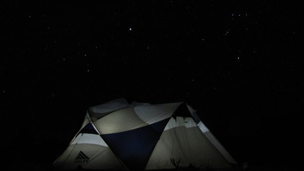 Orion watches over our tent