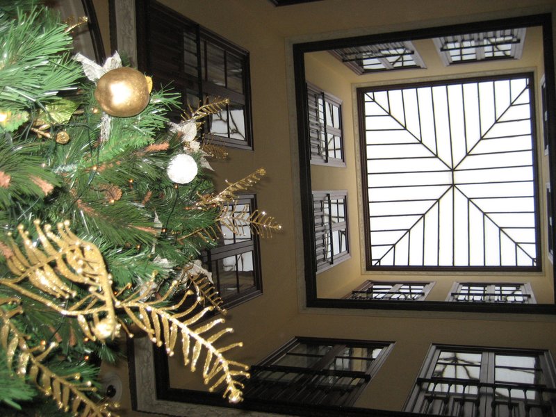 lobby atrium of Hotel Don Pedro