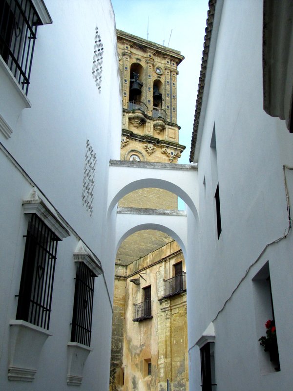 the cathedral as seen through the narrow streets