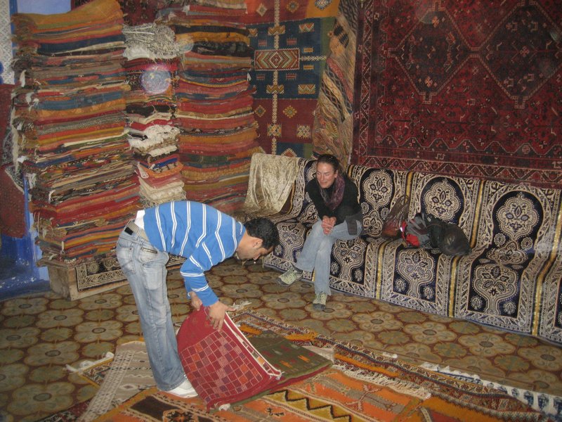 being shown carpets