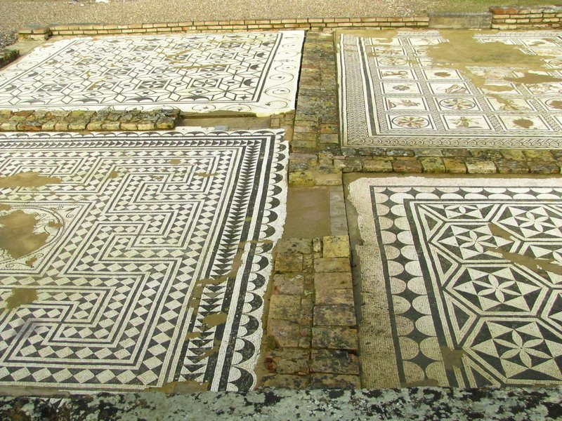 the 2200 year old mosaics, just out there