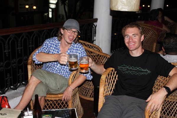 Matt and Wolfgang enjoying a beer at The Pub