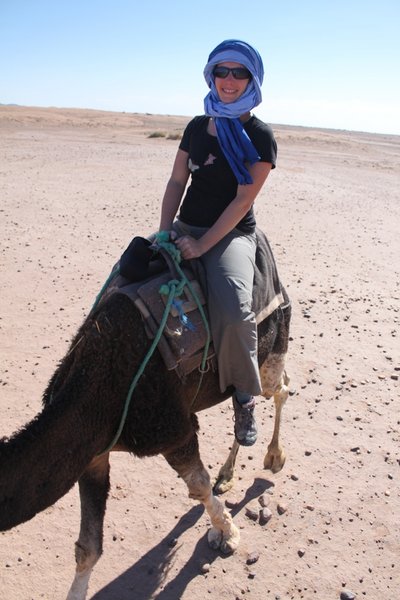 Birgit enjoying the camel ride