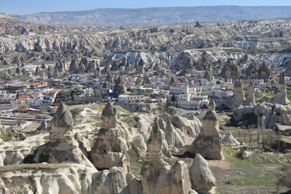 View of Goreme and the fairy chimneys