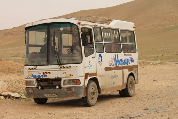 Our rugged little bus in Palmyra