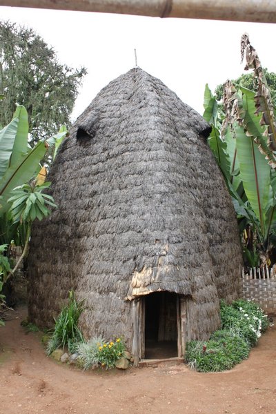 A traditional Dorze house, like a giant elephant