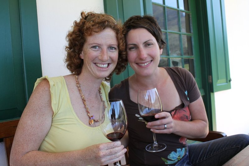 Kate and I enjoying wine tasting at the Constantia wine farms