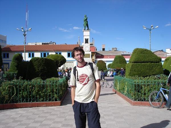 Steven in the main square at Puno