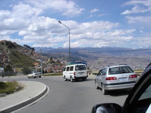 Driving down into La Paz