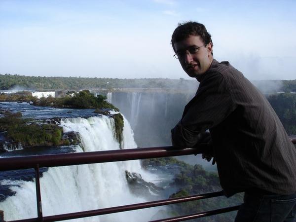 Steven above the Iguazu Falls from the Brazilian Side