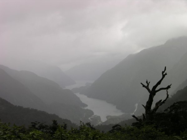 View down to Doubtfull Sound