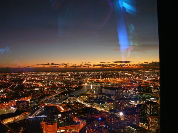 Melbourne city lights from the Eureka Tower