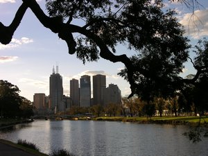 Melbourne skyline from the river