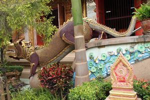 Chiang Mai temple dragon guard