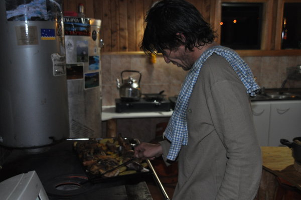 Jorge making dinner