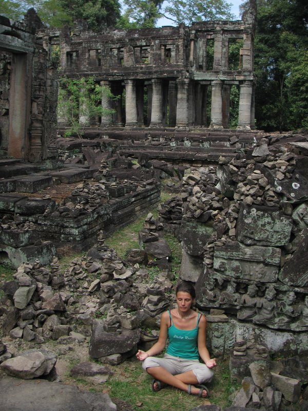 Meditation in a Temple, Angkor
