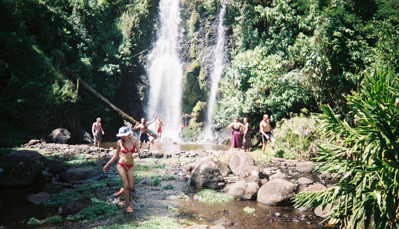 Siobhan at the Waterfall